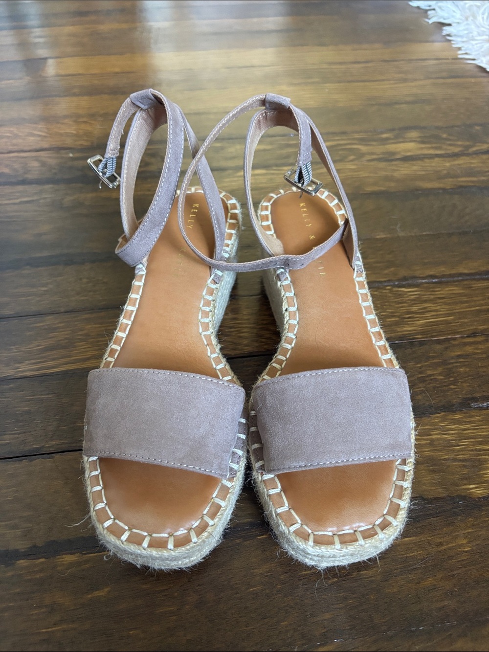 Women's Suede Ankle-Strap Espadrille Sandals - Taupe